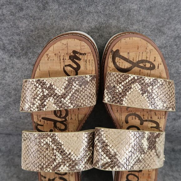 Sam Edelman Shoes Womens 7.5 Sandal Slides Platform Casual Snake Double Strap - Picture 8 of 14